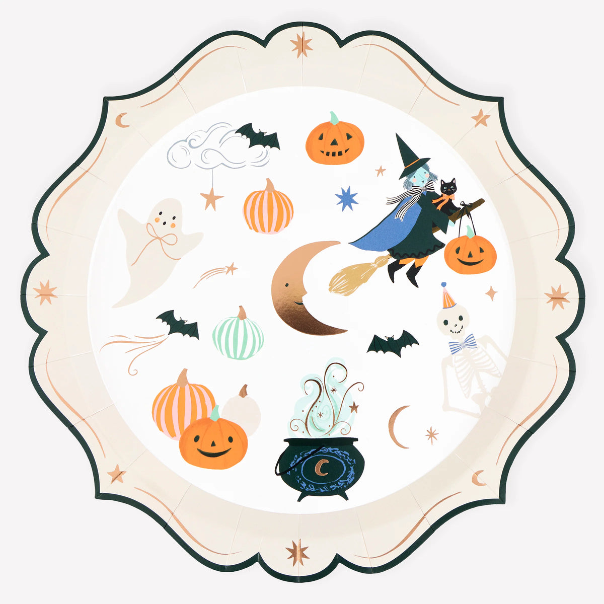 Ornate Edge Halloween Dinner Plates (x 8)
