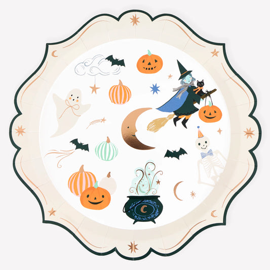 Ornate Edge Halloween Dinner Plates (x 8)