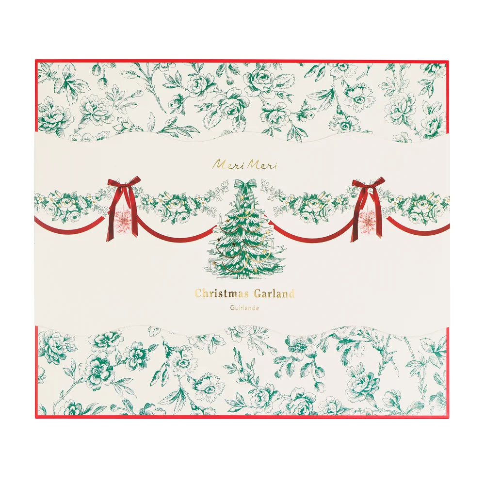 Toile de Jouy Christmas garland