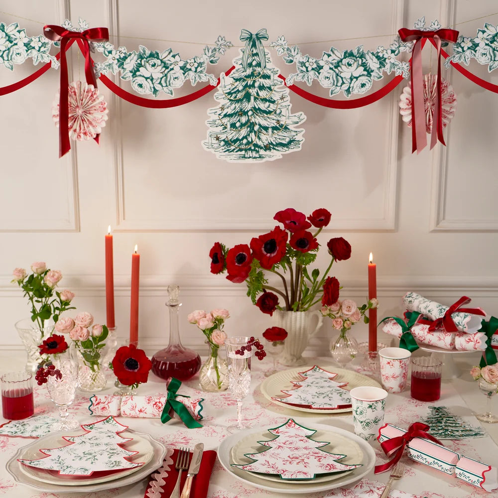 Toile de Jouy Christmas garland