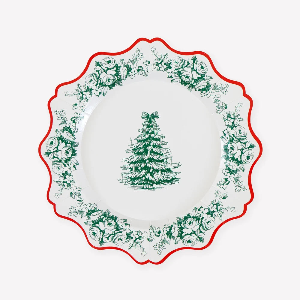 Toile de Jouy Christmas side plates