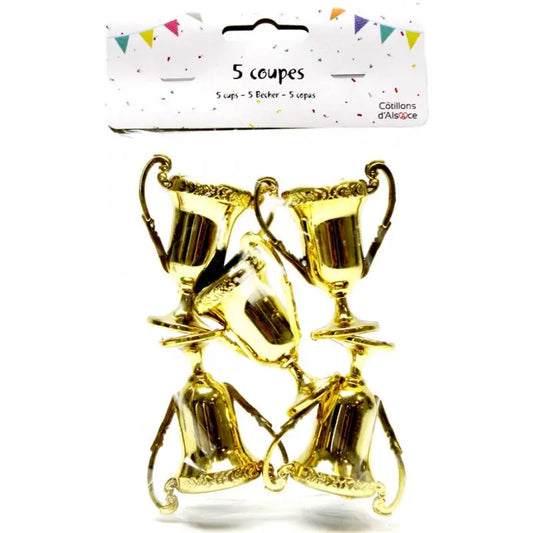 set of 5 mini champion cups cotillons Alsace