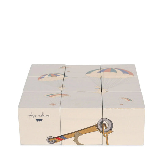 wooden block puzzle - multi color Konges Slojd