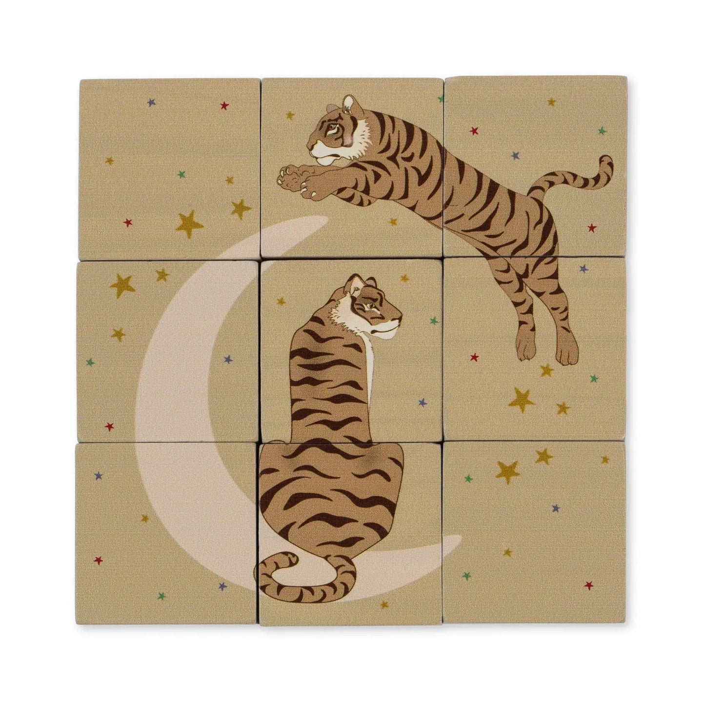 wooden block puzzle - multi color Konges Slojd