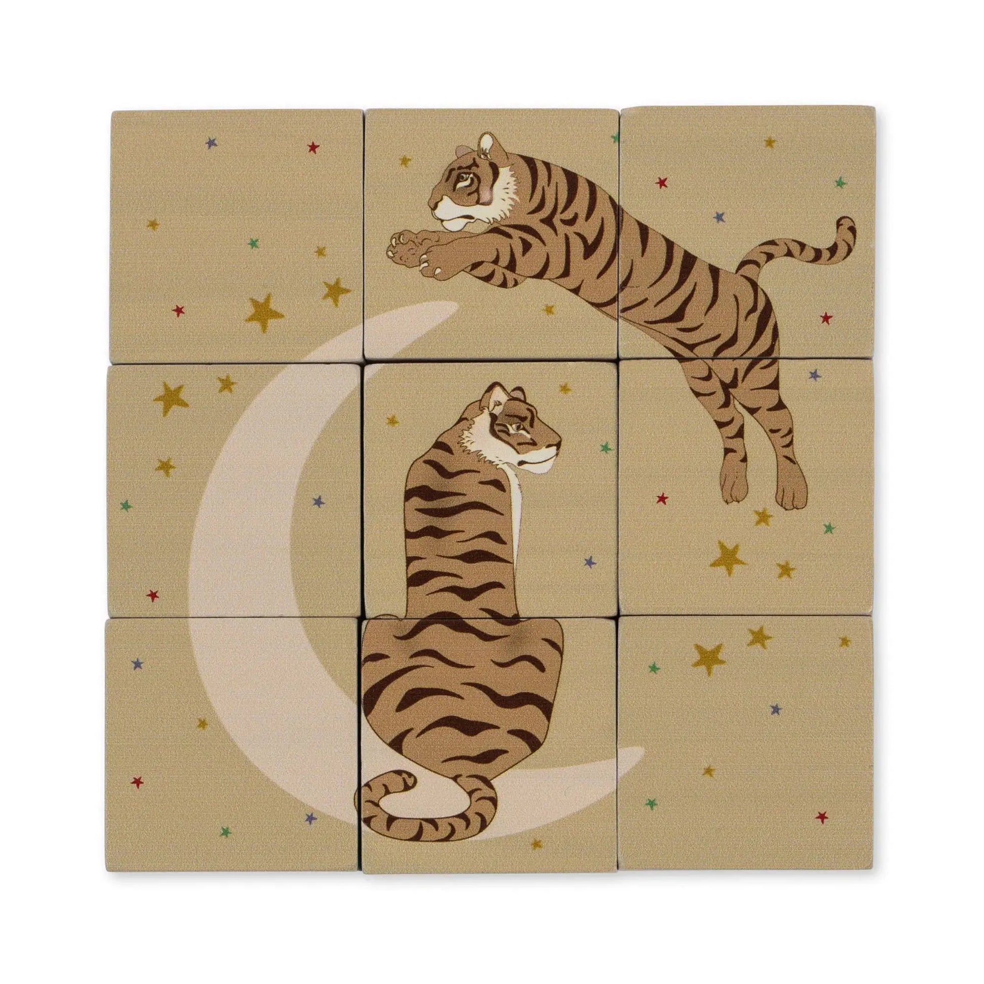 wooden block puzzle - multi color Konges Slojd