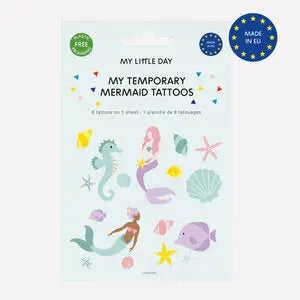 1 sheet of 8 Mermaid tattoos My Little Day