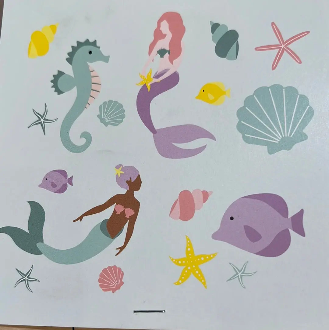 1 sheet of 8 Mermaid tattoos My Little Day