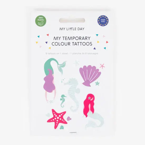 1 sheet of 8 mermaid tattoos My Little Day