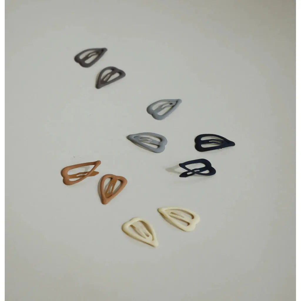 10-pack mini hair clips heart - blue shades Konges Slojd