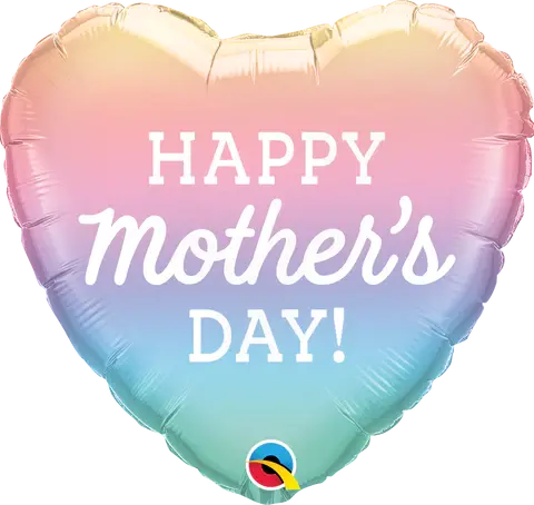 18" HEART FOIL MOTHER'S DAY PASTEL OMBRE #98412 thepartyville