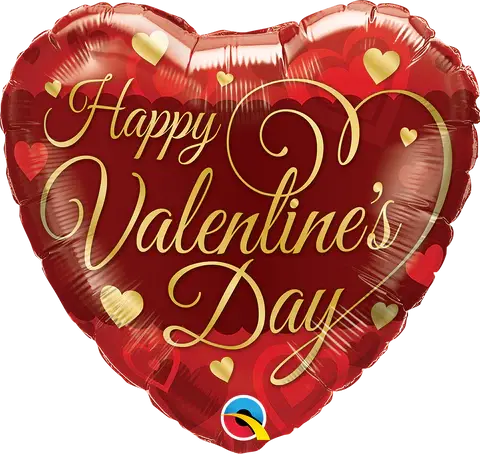 18" HEART VALENTINE'S CLASSIC SCRIPT #97159 - EACH thepartyville