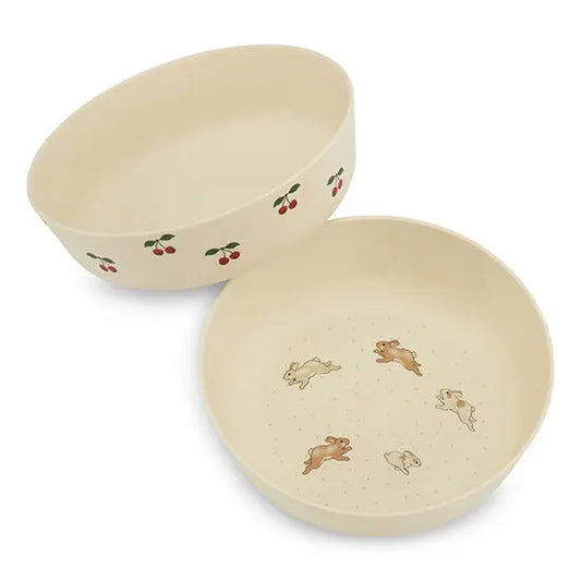 2 Pack Bowl Cherry/Petit Lapin Konges Slojd
