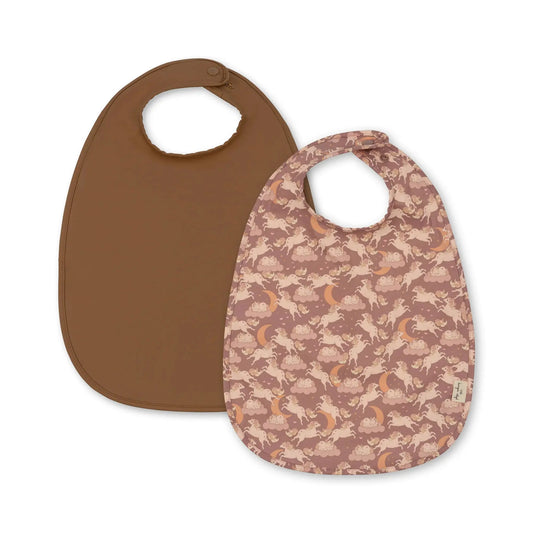 2 pack dinner bib - unicorn blush/toasted coconut Konges Slojd