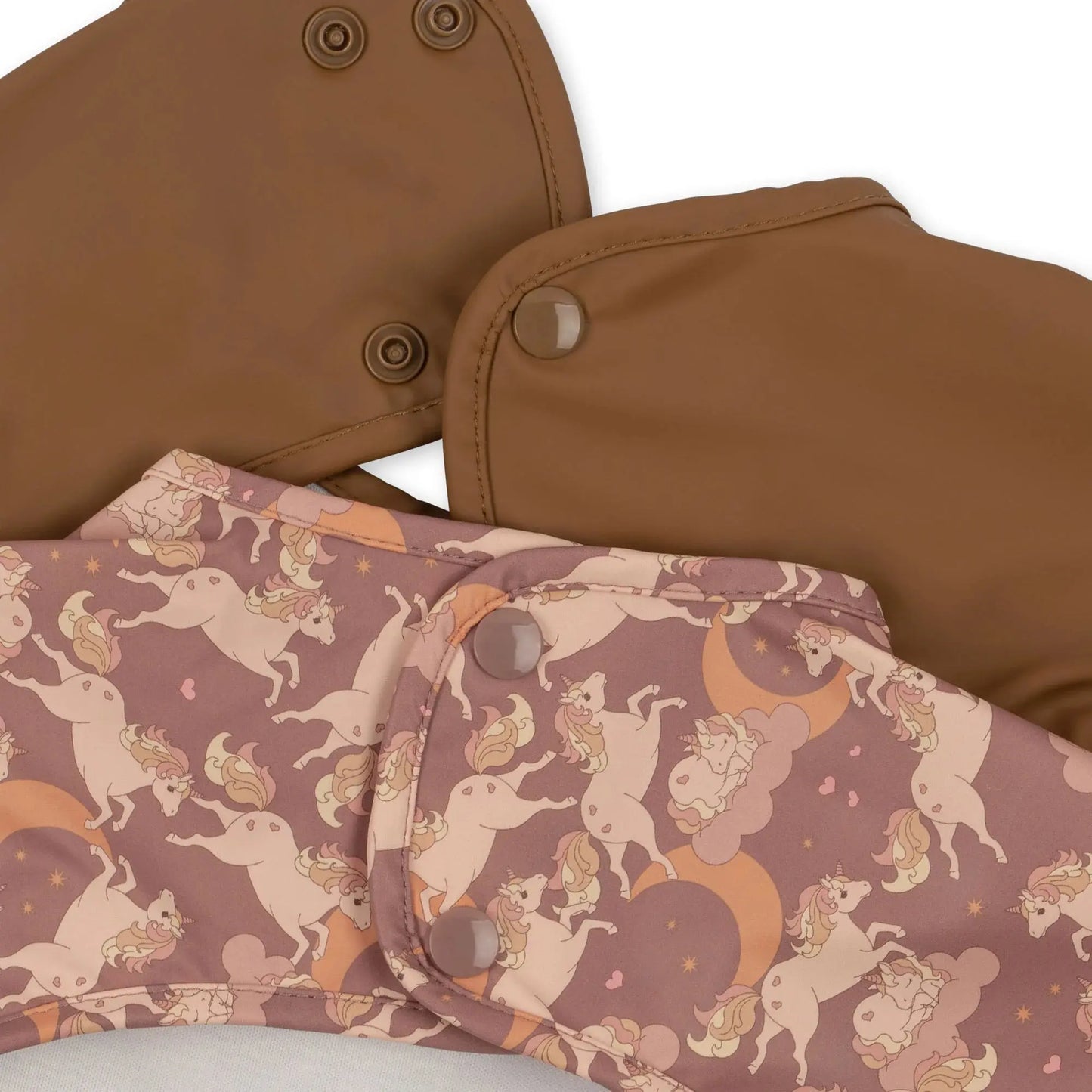 2 pack dinner bib with sleeves - unicorn blush/toasted coconut Konges Slojd