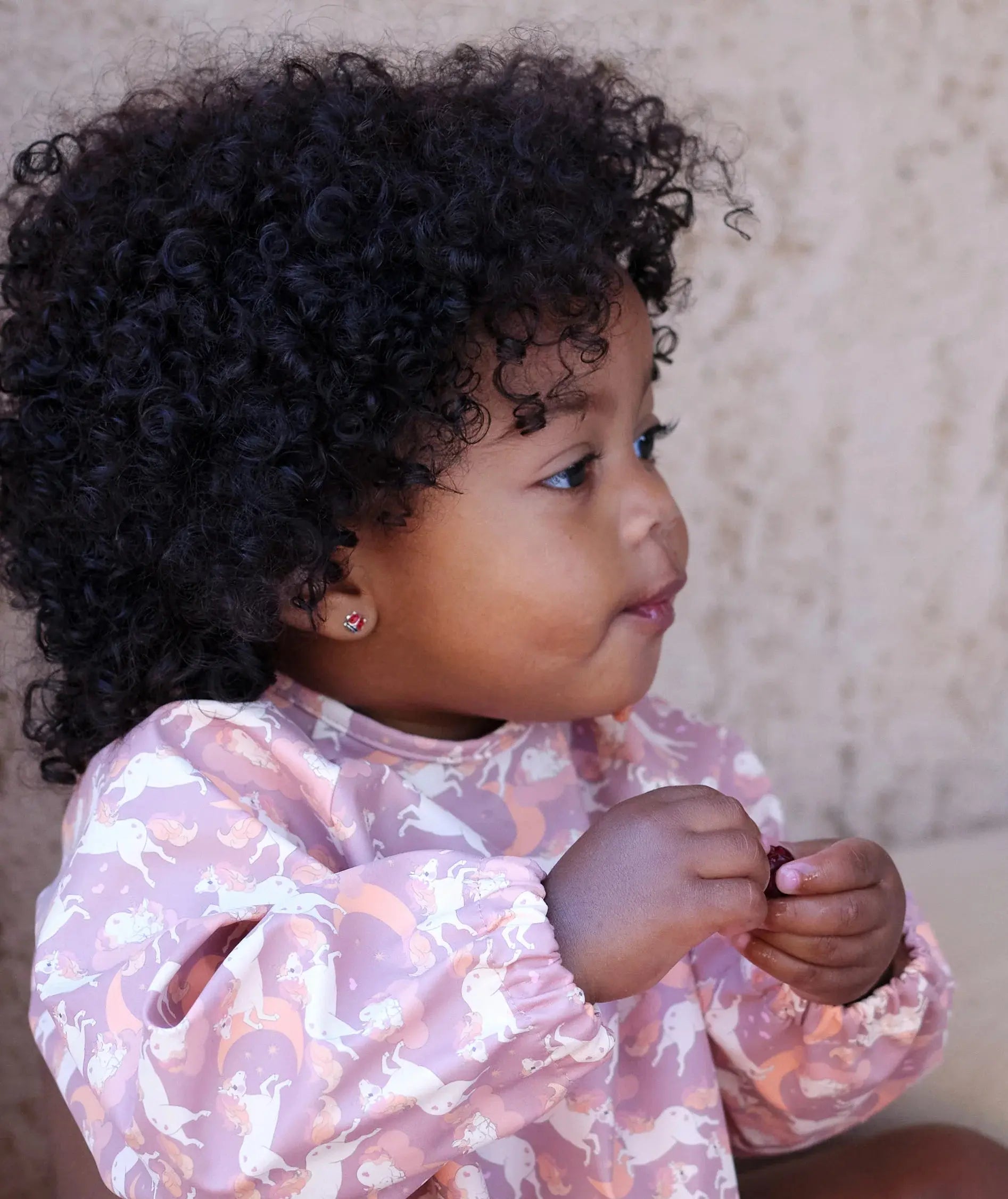 2 pack dinner bib with sleeves - unicorn blush/toasted coconut Konges Slojd