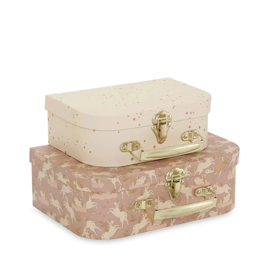 2 pack suitcase - unicorn blush/etoile multi Konges Slojd