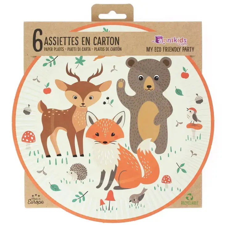6 Forest Animals Plates Annikids