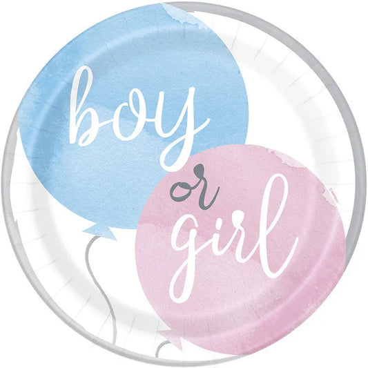 8 Plates 23 cm Boy or Girl ECOLOGICAL cotillons Alsace