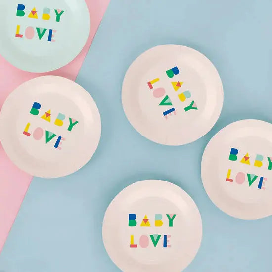 8 nude baby shower plates My Little Day