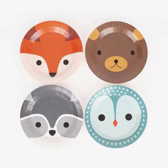 8 small forest animal plates My Little Day