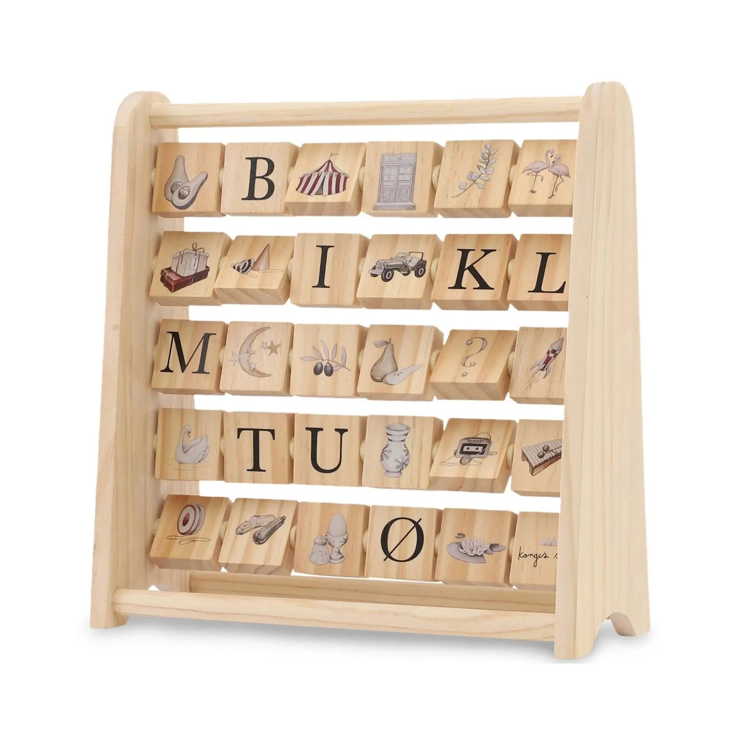 ABC Wooden Block Frame - Multi Konges Slojd
