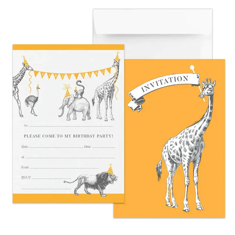 ANIMAL PARADE PARTY INVITATIONS MustardandGray