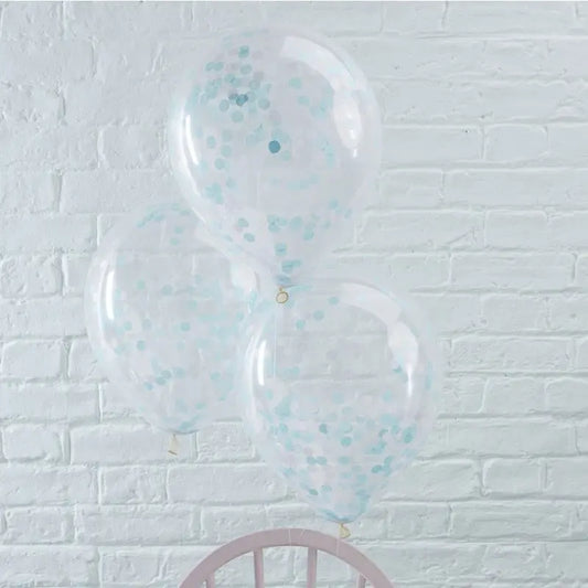 BLUE CONFETTI FILLED BALLOONS - PICK & MIX Ginger Ray