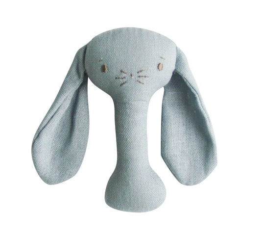 BOBBY BUNNY STICK RATTLE GREY LINEN alimrose
