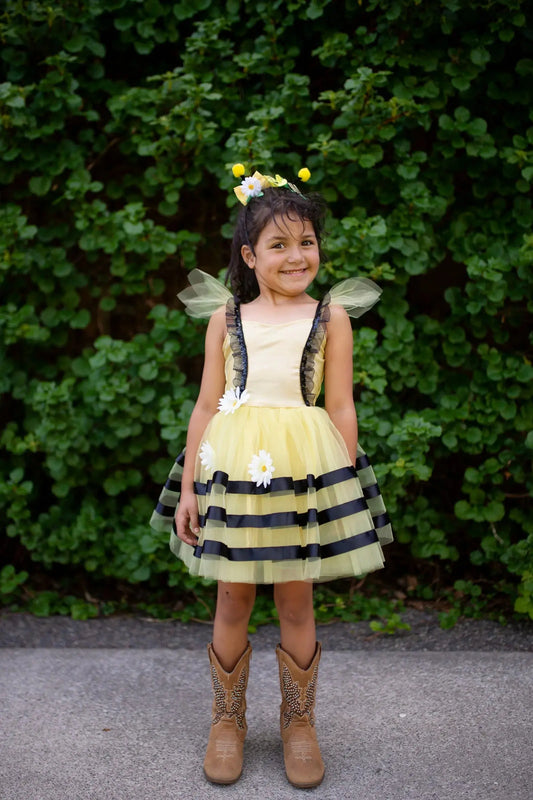 BUMBLE BEE DRESS & HEADBAND - 3-4 yrs Great Pretenders