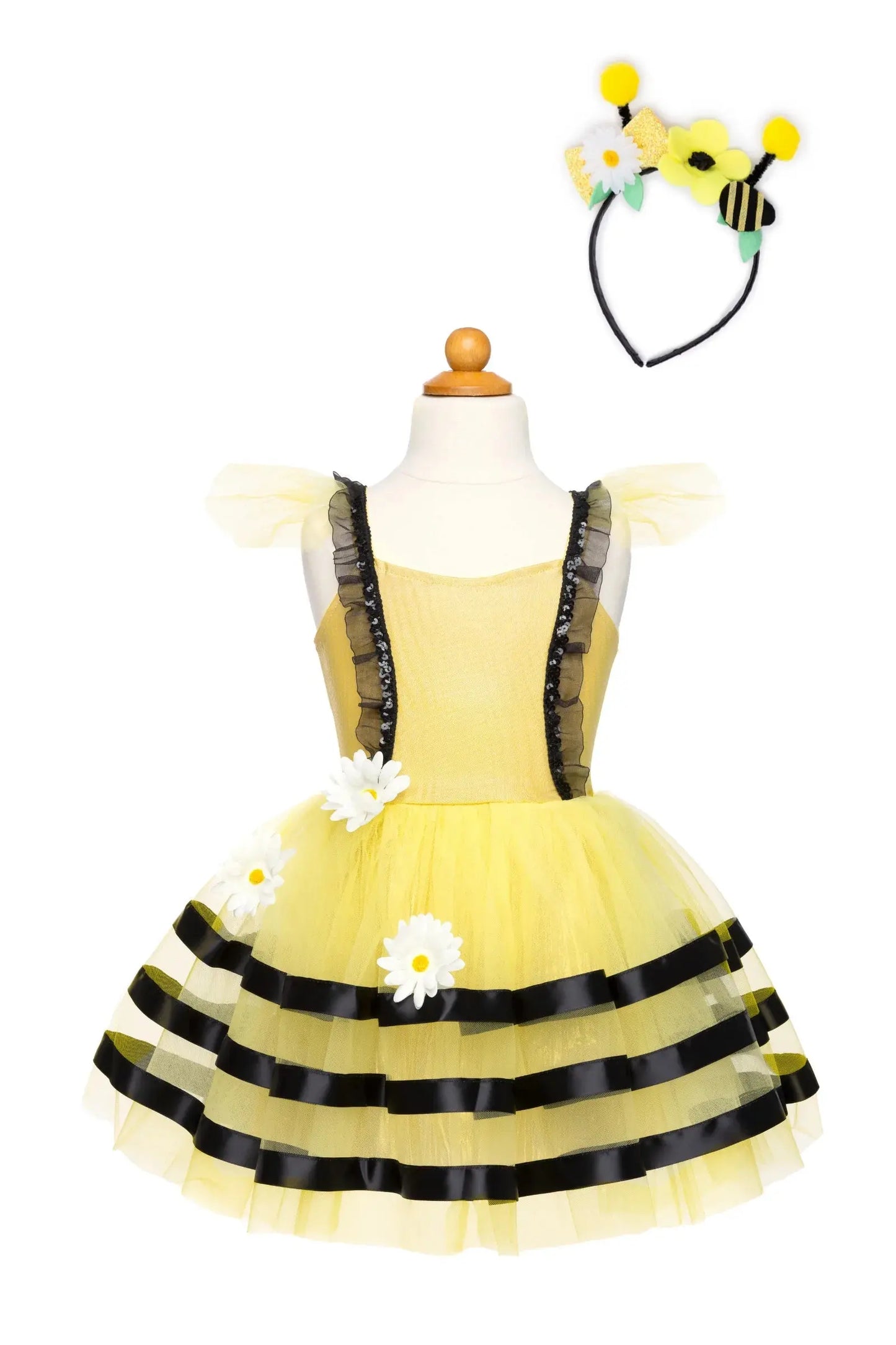 BUMBLE BEE DRESS & HEADBAND - 3-4 yrs Great Pretenders