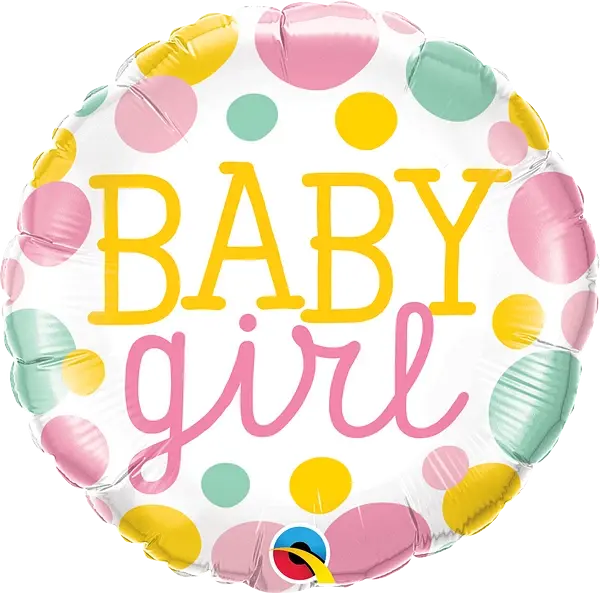 Baby Girl Dots Foil Balloon qualatex