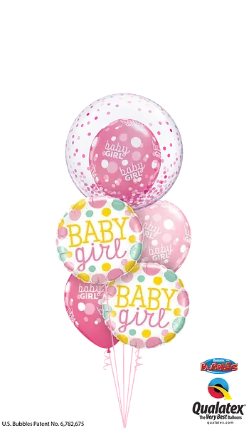 Baby Girl Dots Foil Balloon qualatex