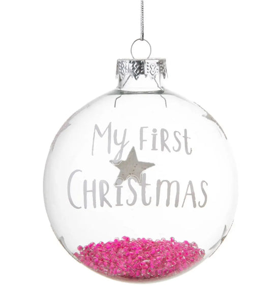 Baby Girl First Christmas Bauble SASS AND BELLE