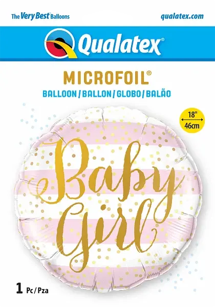 Baby Girl Pink Stripes qualatex