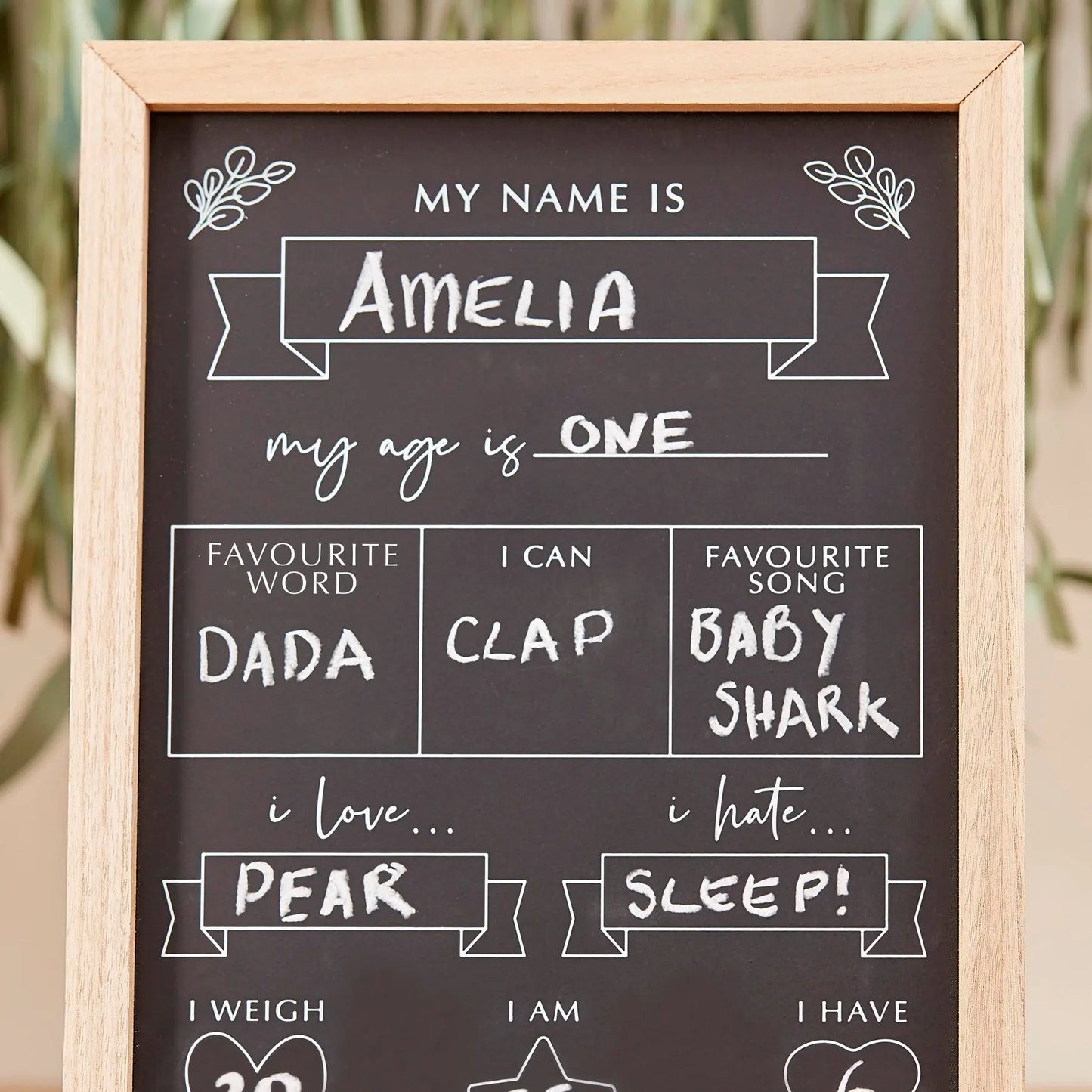 Baby Milestone Chalkboard Sign Ginger Ray