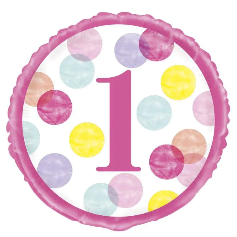 Ballon foil 45 cm''1st Anniversary'' cotillons Alsace