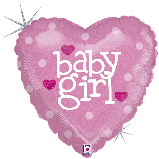 Balloon Baby Girl Betallic