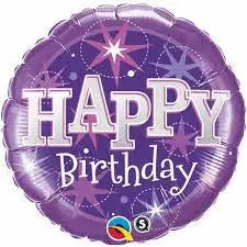 Balloon Happy Birthday Purple qualatex
