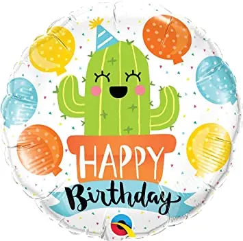Balloon Happy Birthday cactus qualatex