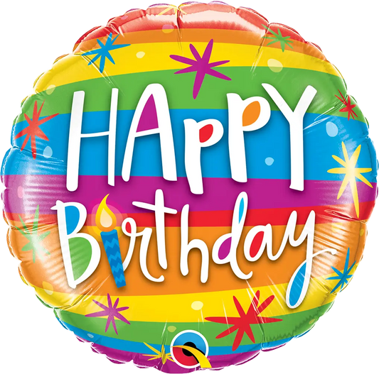 Balloon Happy Birthday colourful qualatex