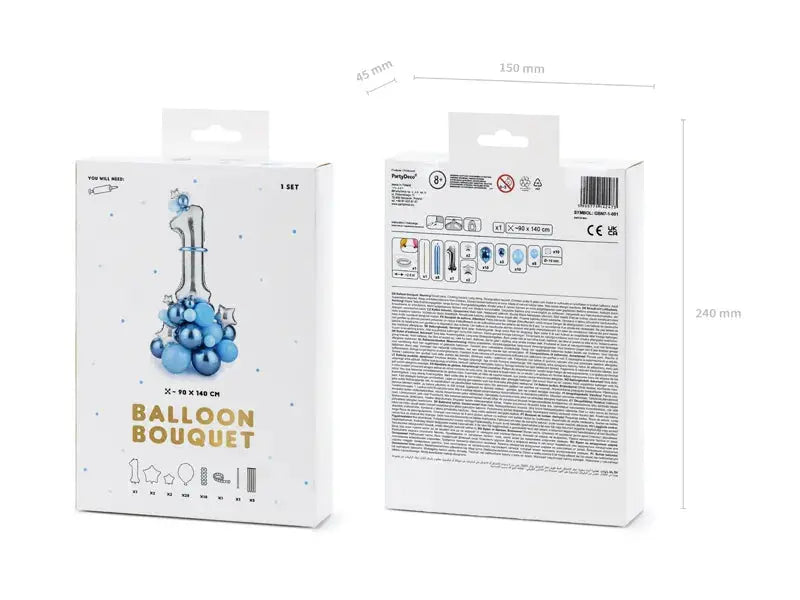 Balloon bouquet number "1", blue Partydeco