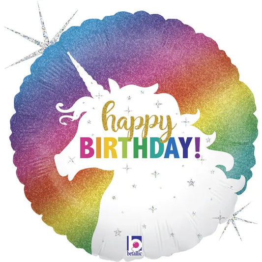 Balloon happy birthday Unicorn 18" Betallic