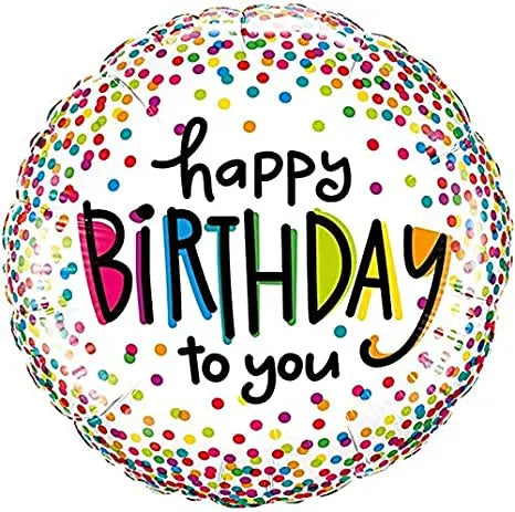 Balloon happy birthday color dots qualatex