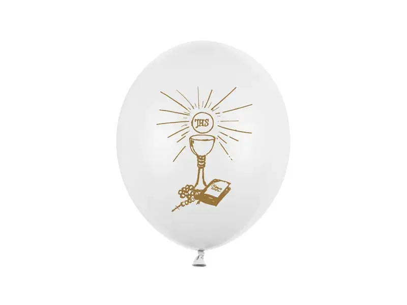 Balloons 27cm, Holy communion, Pastel pure white Partydeco