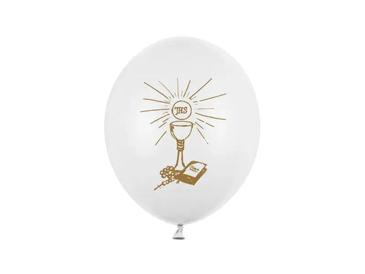 Balloons 27cm, Holy communion, Pastel pure white Partydeco