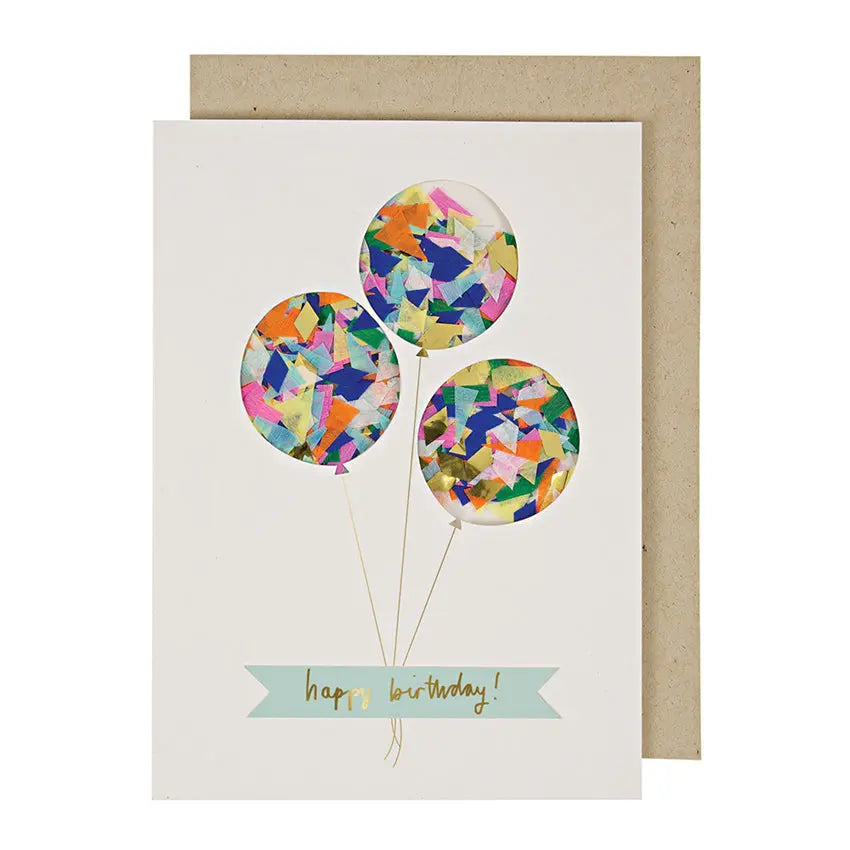 Balloons confetti card Meri Meri