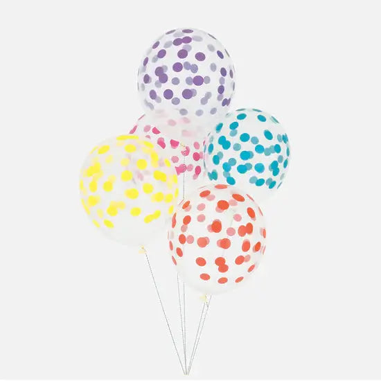 Balloons: 5 balloons printed with multicolored confetti My Little Day