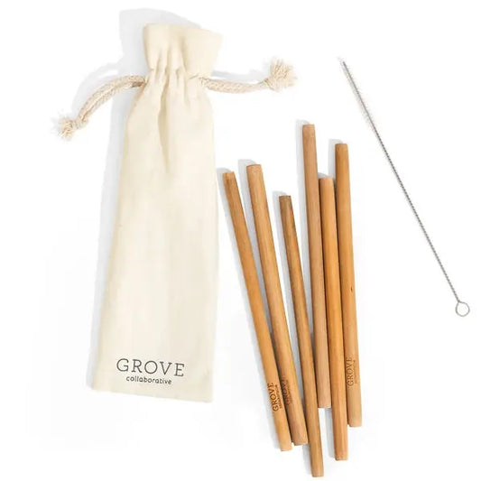 Bamboo Straws - Set Of 6 thepartyville
