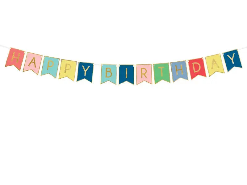 Banner Happy Birthday, mix Partydeco