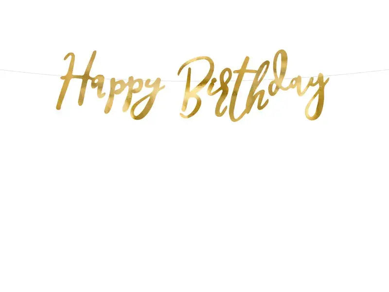 Banner happy birthday, gold Partydeco